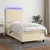 shumee Box spring postelja z vzmetnico LED krem 100x200 cm blago