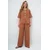 Trend Alacati Stili Ženski komplet bluza i pantalone Alc-X14122, Smeđi