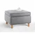 Atelier del Sofa Tabure Roscen, 63x43x63cm, Sivi