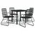 5-dijelni vrtni blagovaonski set od PVC ratana crni