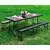 ModernHome Sklopivi set sto 180cm sa 2 klupe ratan, Braon