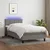 Vidaxl Box spring postelja z vzmetnico LED temno siva 90x200 cm blago