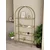 Hanah Home Linda polica za knjige 80 × 172 × 30 cm, zlatna / providno staklo