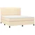 Vidaxl Box spring postelja z vzmetnico krem 180x200 cm blago