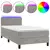 Krevet box spring s madracem LED svjetlosivi 90x190 cm baršun
