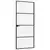 Sobna vrata crna 76 x 201,5 cm kaljeno staklo i aluminij tanka