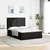 Ottoman krevet s madracima i LED diodama crni 140x200 cm baršun