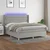 Vidaxl Box spring postelja z vzmetnico LED sv. siva 160x200 cm blago
