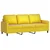 3-dijelni set sofa s jastucima žuti baršunasti