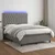 Vidaxl Box spring postelja z vzmetnico LED temno siva 140x190 cm blago