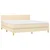 Vidaxl Box spring postelja z vzmetnico krem 160x200 cm blago