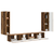 Set zidnog ormarića za TV 4 pcs 29,5 x 31 x 100 cm Staro drvo