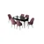 Hanah Home Set Trpezarijski sto i 6 stolica Zen, Prljavo roze