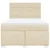 Vidaxl Box spring postelja z vzmetnico krem 160x200 cm blago