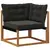 Set vanjskih sofa 4 kom. Prirodna i crna