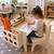Kinder home dečiji drveni sto sa podesivom visinom, stolicom i organizatorom, montesori sto za crtanje, edukativni set za decu, prirodno dr