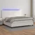 Vidaxl Box spring postelja z vzmetnico LED bela 200x200cm umetno usnje