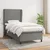 Vidaxl Box spring postelja z vzmetnico temno siva 90x190 cm blago