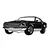 Wallity Zidna dekoracija FORD Mustang 1969 Fastback, 60 x 26 cm, Crna