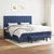 Vidaxl Box spring postelja z vzmetnico moder 200x200 cm blago