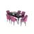 Hanah Home Set Trpezarijski sto i 6 stolica Eva, Ljubičasto-crni