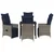 Set stola i stolica s jastukom 5 pcs Siva PE ratan