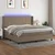Vidaxl Box spring postelja z vzmetnico LED taupe 200x200 cm blago