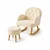 ATELIER DEL SOFA Fotelja i tabure Dugmeli Cream