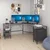 Hanah Home radni sto Power L Corner, 180×180 cm, antracit