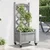 Sadilica s rešetkom i kotačima siva od masivne jelovine