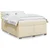 Vidaxl Box spring postelja z vzmetnico krem 140x190 cm blago