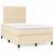 vidaXL Box spring postelja z vzmetnico LED krem 120x190 cm blago