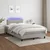 Vidaxl Box spring postelja z vzmetnico LED sv. siva 120x200 cm blago