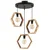 Opviq Luster Hexagon Triple B, Crni