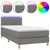 Vidaxl Box spring postelja z vzmetnico LED temno siva 80x200 cm blago
