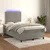 Krevet box spring s madracem LED svjetlosivi 120x190 cm tkanina