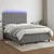 Vidaxl Box spring postelja z vzmetnico LED temno siva 140x190 cm blago