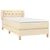 Vidaxl Box spring postelja z vzmetnico krem 80x200 cm blago