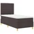 Vidaxl LED Box Spring Postelja Temno rjava 100 x 200 cm blago