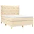 Krevet box spring s madracem LED krem 140x200 cm od tkanine