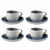 Evviva Set skodelica za črno kavo Stones 100ml/4 kos/modra/keramika