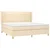 Vidaxl Box spring postelja z vzmetnico krem 200x200 cm blago