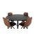 Venture Design Jedilna miza in stol komplet Dipp in Polar miza 115 cm, stol 54x88x44 cm, črno rjava