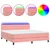 VIDAXL Box spring postelja z vzmetnico LED roza 180x200 cm ž