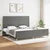 Vidaxl Posteljni okvir z vzglavjem temno siv 200x200 cm blago