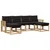 Set vanjskih sofa s jastukom 6 pcs Bijela i crna