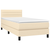 vidaXL Box spring postelja z vzmetnico LED krem 100x200 cm blago