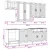 Kuhinjska jedinica LUCCA 8 pcs Betonska siva Konstruirano drvo