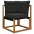 Set vanjskih sofa 6 kom. Prirodna i crna