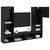 TV zidne jedinice s LED-om 5 pcs 40,5 x 30 x 102 cm Crni hrast